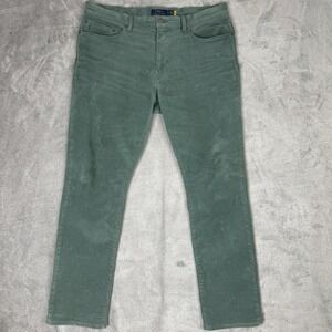 Polo Ralph Lauren Green Corduroy Slim Fit Casual Pants Men 35x32